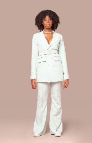 BRIZO TROUSER - LIME GREEN STRETCH PALAZZO TROUSER