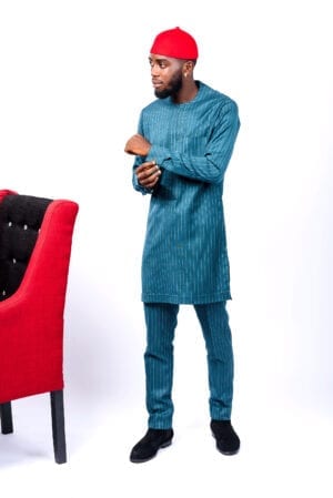 GREEN & WHITE STRIPE SENATOR KAFTAN