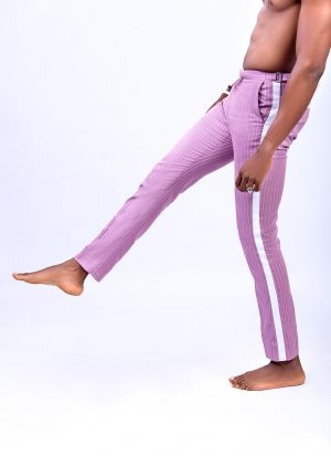 MARTIN LUTHER PINK PINSTRIPE PANT TROUSERS