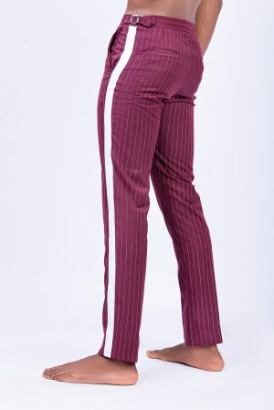 MARTIN LUTHER WINE PINSTRIPE PANT TROUSERS