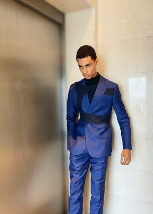 NAVY BLUE DETAILED TWO PIECE WOOL SUIT