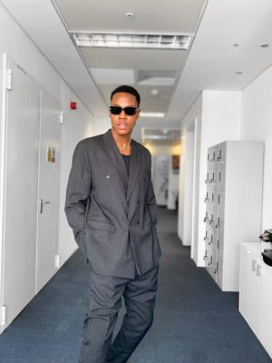 BLACK PINSTRIPE DOUBLE BREASTED WOOL SUIT