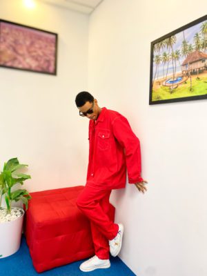 BLACANDWIGHT RED JEAN C0-0RD SET