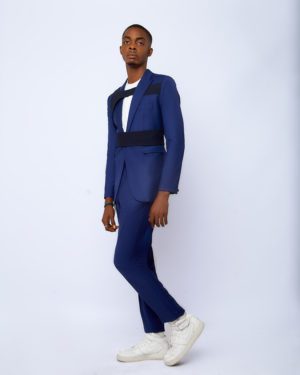 NAVY BLUE DETAILED TWO PIECE WOOL SUIT